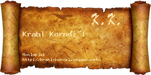 Krahl Kornél névjegykártya
